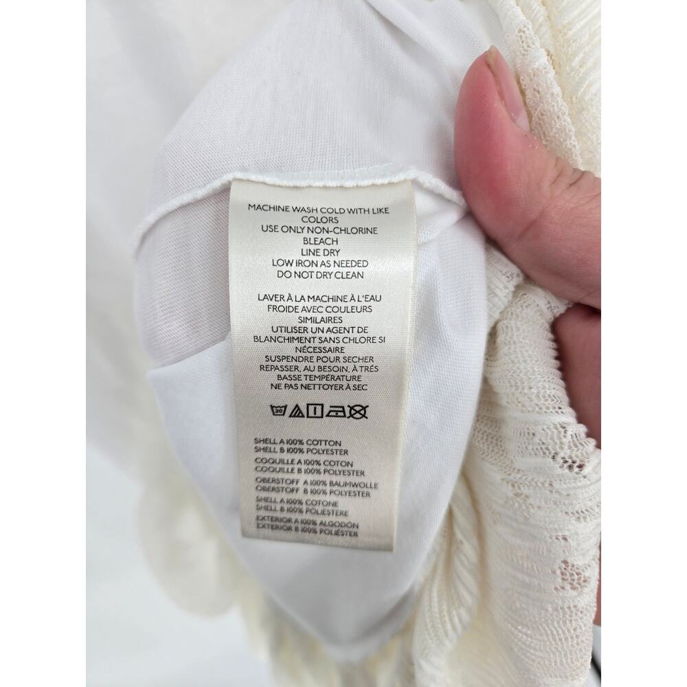 Anthropologie White T-Shirt Dress 100% Cotton Lace Layer Women's M New NWT - Picture 8 of 9
